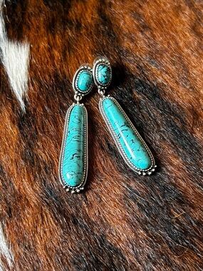 (3 for $25) Turquoise Drop Dangle Earrings - Women Jewelry